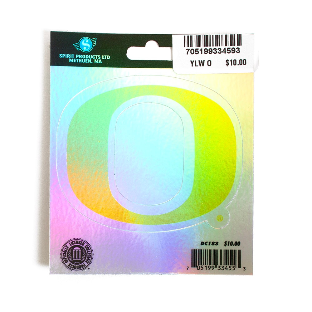 Classic Oregon O, Spirit Product, Green, Decal/Sticker, Home & Auto, Rainbow hologram, 953095